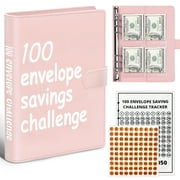 Saving Challenge Budget Binder, 9.3x7.6 Inches 100 Envelopes Money Saving Challenge Binder Pre-Numbered Cash Envelopes for Budget Planners and Money Savers