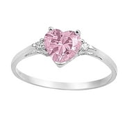 Saving Clearanc! MIARHB Antique Art Deco 925 Sterling Silver Sapphire Diamond Ring Pink