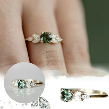 Saving Clearanc! WEANT Women 18K Gold Ring Zircon Ring Fashion Diamond Wedding Ring Engagement Jewelry, Gold, 6