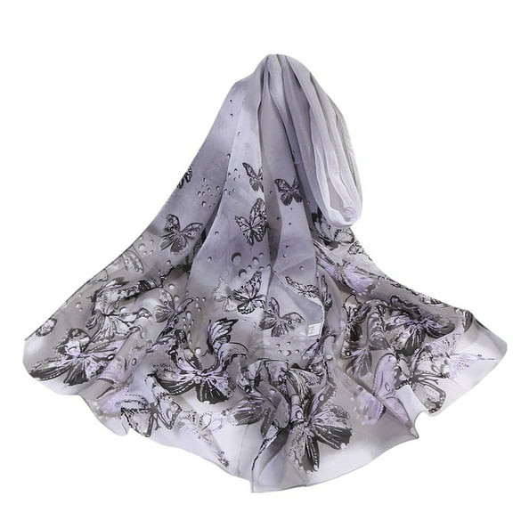 Saving Clearance 2025! Lisingtool 160*50Cm Women Flower Print Long Soft Wrap Scarf Simulation Silk Shawl Scarves Promotion Sale