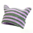 thumbnail image 1 of Saving Clearance 2025! Lisingtool Crochet Hats for Women Handmade Knit Cat Ear Beanie Hat Winter Hat Vintage Goth Promotion Sale, 1 of 5