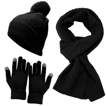 Saving Clearance 2025! Lisingtool Men Women Winter Warm Knitted Adult Windproof Hat Cycling Skiing Knit Hat Scarf Gloves Sets Promotion Sale