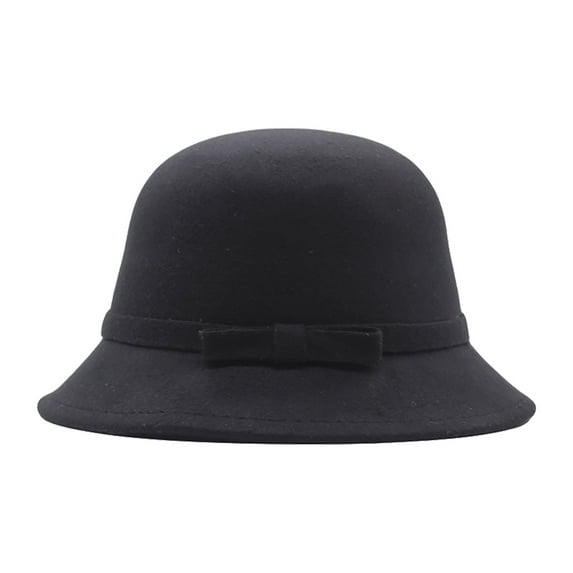 Saving Clearance 2025! Lisingtool Womens 1920S Bucket Cloche Hat Winter Faux Wool Crushable Bowler Hat Vintage Cloche Round Hat Promotion Sale
