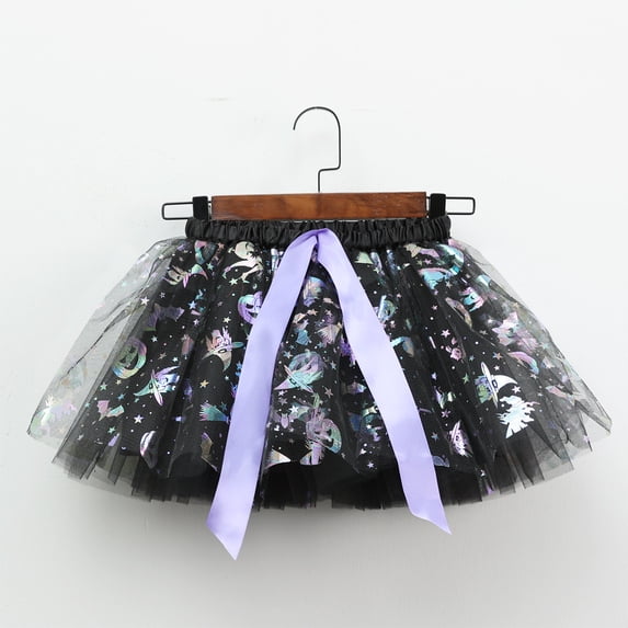 TAGOLD Kids Dresses,Summer Dress for Girls,Fall Winter Dress for Girls,Halloween New Girls Puff Skirt Printed Mesh Pumpkin Skirt European And Childrens Short Skirt