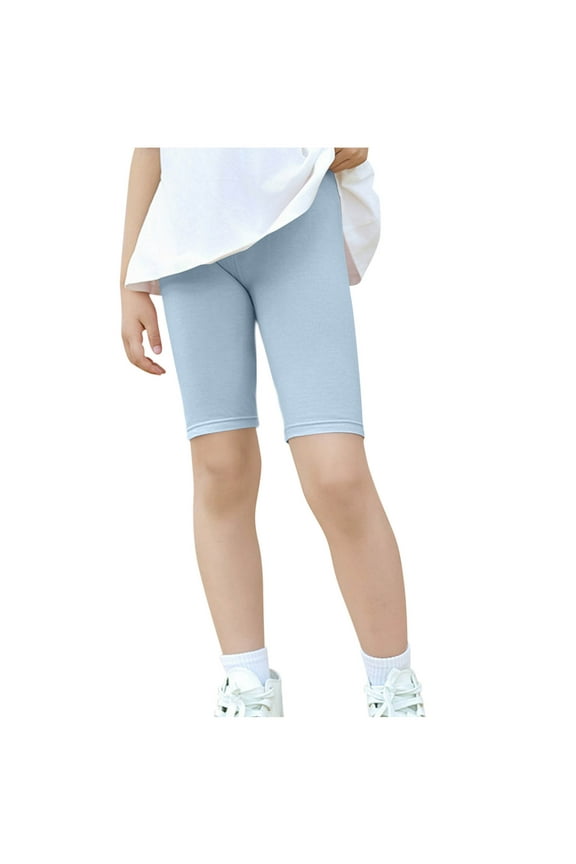 Girls Bike Shorts,Toddler Girl Shorts,Modal Elastic Waist 5 Inch Safety Shorts for Girls Long Line Layering Underwear and Casual Wear Light Blue