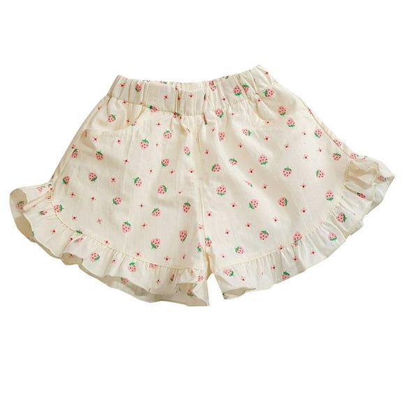 THDHVS Shorts for Teen Girls,Toddler Boy Shorts,Girl's Summer Cute Casual Strawberry Print Shorts with Pocket Elastic Waist Shorts