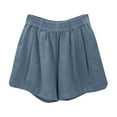 thumbnail image 1 of THDHVS Girls Casual Shorts,Kids Shorts,Solid Color Linen Blend Wide Leg Shorts with Elastic Waist for Boys and Girls Summer Casual Style Blue, 1 of 3