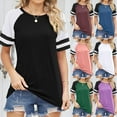 thumbnail image 1 of Ahuyic Women's Loose Plus Size Short-Sleeved Top,Summer Casual Daily Clothes For Women,Fashion Woman Causal Round Neck Printing Blouse Short Sleeve T-Shirt Summer Tops, 1 of 5