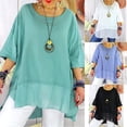 thumbnail image 1 of Summer Savings! Ahuyic Women's Loose Plus Size Short-Sleeved Top,Summer Casual Daily Clothes For Women,Plus Size Tops For Women Sexy V-Neck Blouse Lace Casual Loose Summer Short Sleeve Blouse, 1 of 5
