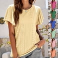 thumbnail image 1 of Saving Clearance! Ahuyic Womens Plus Size Short-Sleeved Top,Summer Casual Blouse For Women,Women's New Solid Loose Half Sleeve Round Neck Cotton Waist Short Sleeve Round Neck Tops, 1 of 5