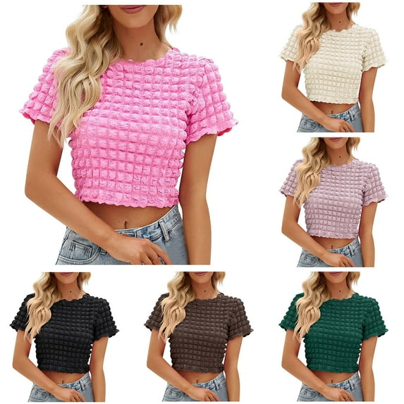 Saving Clearance! Ahuyic Womens Plus Size Short-Sleeved Top,Summer Casual Blouse For Women,Women's Tops Fashion Casual Loose Blouse Stone Gradient Printing Round Neck T-Shirt Blouse Print Tee