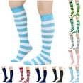 thumbnail image 1 of Saving Clearance!Compression Socks for Women Winter Warm Striped Calf Socks And Knee Socks For Women And Men Universal Socks Mid-calf Socks Cotton Socks, 1 of 3
