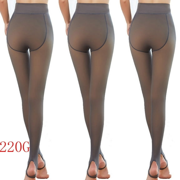 Saving Clearance!Compression Socks for Women Fashion Fake Translucent Warm Fleece Pantyhose Solid Coffee