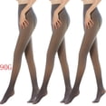 thumbnail image 1 of Saving Clearance!Compression Socks for Women Fashion Fake Translucent Warm Fleece Pantyhose Solid Coffee, 1 of 3