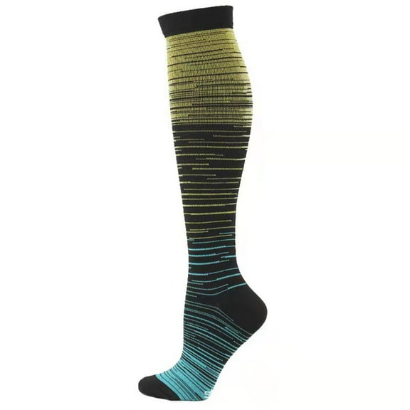 Saving Clearance!Compression Socks for Women Men Color Pattern Gradation Colour Mixture Nylon Crew Socks
