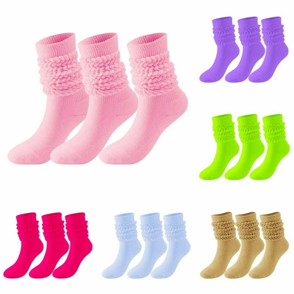 Saving Clearance!Compression Socks for Women Stockings Winter Solid Color Warm Bubble Socks Extra Long Tight Knitted Pile Socks