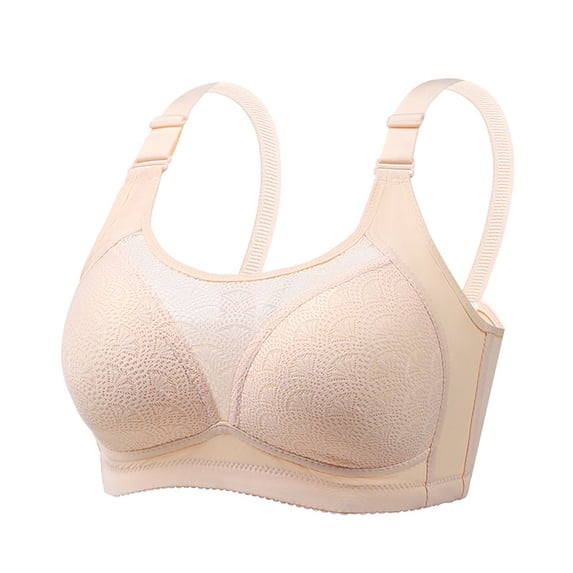 SROBPTY Womens Bras Plus Size Summer Embroidery Lace Thin Style Ventilate Bra without Steel Rim