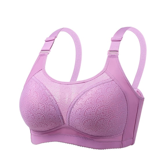 SROBPTY Womens Bras Plus Size Summer Embroidery Lace Thin Style Ventilate Bra without Steel Rim