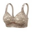 thumbnail image 1 of SROBPTY Plus Size Summer Bras for Womens Gathering Lace without Steel Ring Thin Breathable Adjustable Top Support Underwear, 1 of 5