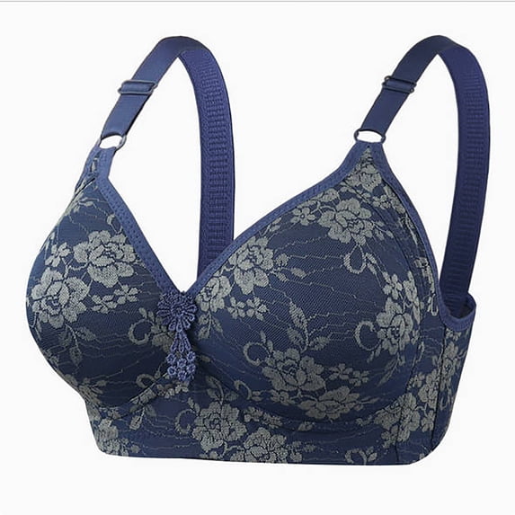 SROBPTY Womens Bras Plus Size Summer Underwear Comfortable Thin Print without Steel Ring Bra
