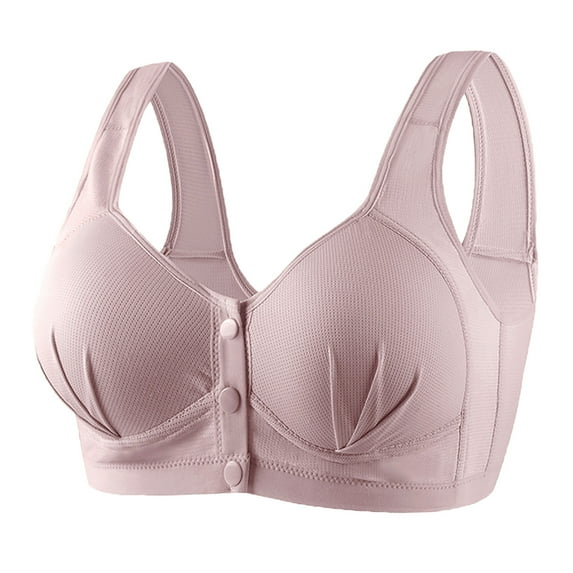 SROBPTY Plus Size Summer Wireless Bras for Womens,Women's Plus Size Front Buckle Comfortable Upper Support Gathering Without Steel Ring Thin Underwear Beautiful Back Bra