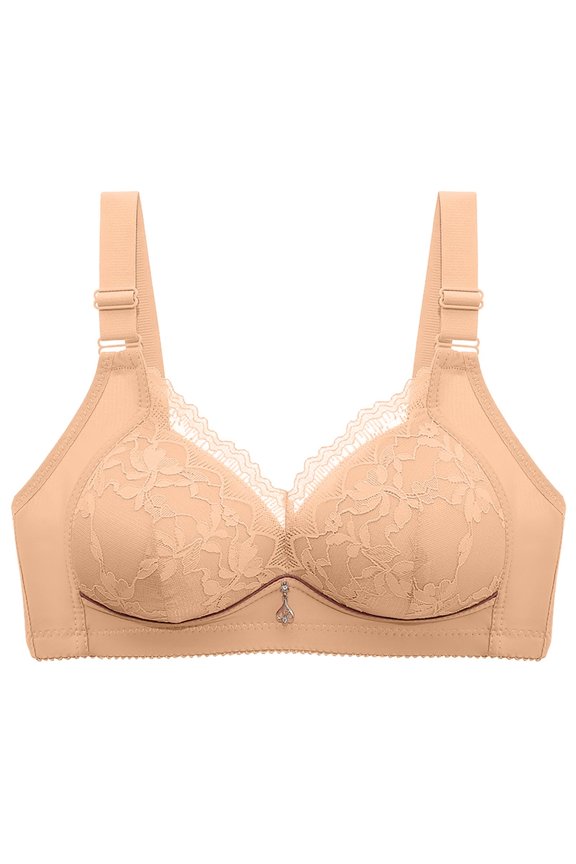 Womens Bras,Shaping Plus Size Summer Bras for Womens,Woman's Embroidered Glossy Comfortable Breathable Bra Underwear No Rims