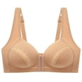 thumbnail image 1 of SWSTBBY Womens Bras,Shaping Plus Size Summer Bras for Womens,Women's Large Size Wireless Bra Glossy Push Up Front Button Underwear Bra, 1 of 3