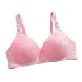 thumbnail image 1 of SWSTBBY Womens Bras,Shaping Plus Size Summer Bras for Womens,Women's Non Steel Ring Style Printed Gathered Middle Button Breathable Underwear Daily Bra, 1 of 5