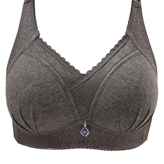 SWSTBBY Womens Bras,Shaping Plus Size Summer Bras for Womens,Women's Non Steel Ring Style Printed Gathered Middle Button Breathable Underwear Daily Bra