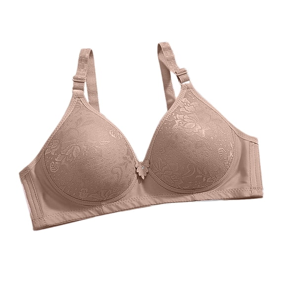 SROBPTY Womens Bras,Shaping Plus Size Summer Bras for Womens,Women's Non Steel Ring Style Printed Gathered Middle Button Breathable Underwear Daily Bra