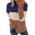 thumbnail image 1 of Saving Clearance! Umfun Women's Athletic Hoodie Sweatshirt Casual Patchwork Printed Round Neck Long Sleeve Pullover Blouse Sweatshirt Tops Brown L, 1 of 4