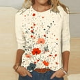 thumbnail image 1 of Womens Summer Shirts and Tops 3 Quarter Length Sleeve Tops Tops for Women Summer Work Oversized Tshirts for Women Graphic Black, 1 of 5