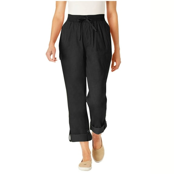 Saving Deals Of The Day Womens Trousers Button Slacks Pockets Trousers Cargo Slacks Scruffs Workwear Pants Work Utility Trousers Straight Leg Slacks Drawstring Pants Solid Color Trousers