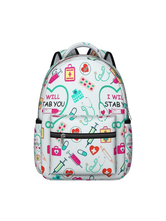 Saving Lives Every Day Backpack - Waterproof & Ergonomic School Bag for Nursing Students, Cute Nurse Aesthetic with Spacious Storage & Spinal Support