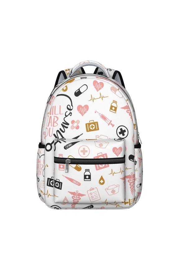Saving Lives Every Day Backpack - Waterproof & Ergonomic School Bag for Nursing Students, Cute Nurse Aesthetic with Spacious Storage & Spinal Support