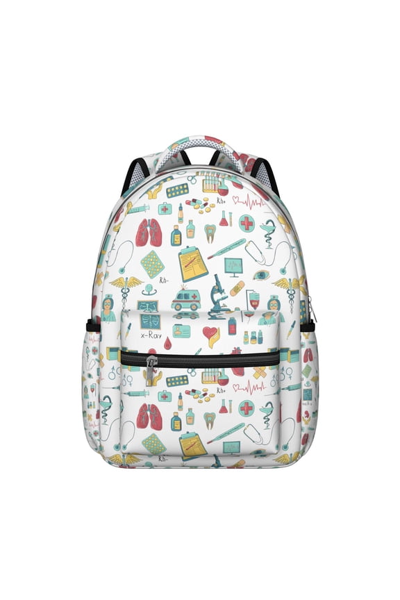 Saving Lives Every Day Nurse Backpack Cute Nurse Life School Bag, Comfortable and Wear-Resistant for Students and Nursing Students