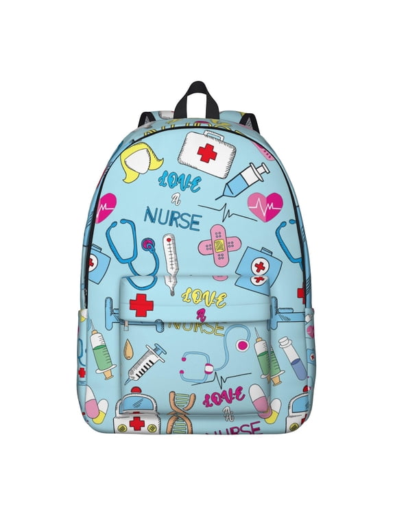 Nurse Backpack, Cute Nursing Student School Bag, Funny Future Nurse Life Daypack, Medical Professional Backpack