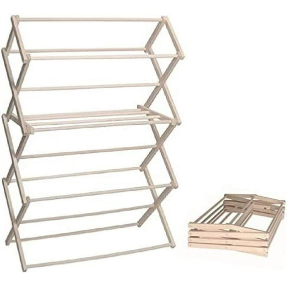 Saving Shepherd Clothes Drying Rack - 52¾"H x 36" W Folding Maple Wood Amish Handmade in Lancaster, PA USA