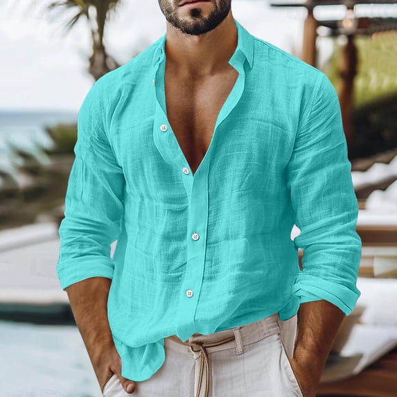 Saving TASICA Plus Size Mens Long Sleeve Shirts Button Down Blouses Stretch Wrinkle Free Roll Up Sleeve Tops Spread Collar Casual Quick Dry Work Blouses Spring Summer Trendy Shirts