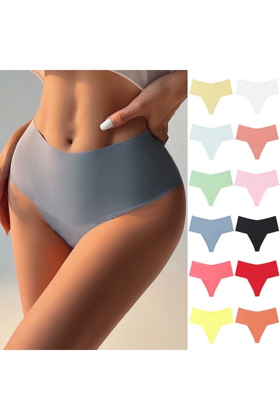 Saving TASICA Red Womens Underwear Seamless High Waist Underwear For Women Breathable Soft Tummy Control underwear No Show Panties Full Coverage Stretch Briefs