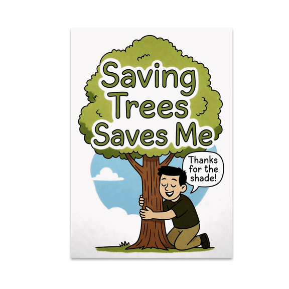 Saving Trees Saves Me - Nature Conservation Enthusiast - 13x19 Poster Print