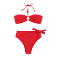 thumbnail image 1 of Saving UTSJKR Women's Halter Bikini Set Bandeau Bikini O Ring Tie Back High Cut Two Piece Swimsuit Bathing Suits Red 8, 1 of 1