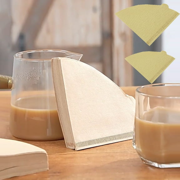 100PCS Coffee Paper, Unbleached Natural Brown 100 Sheets Large Capacity Filter Paper