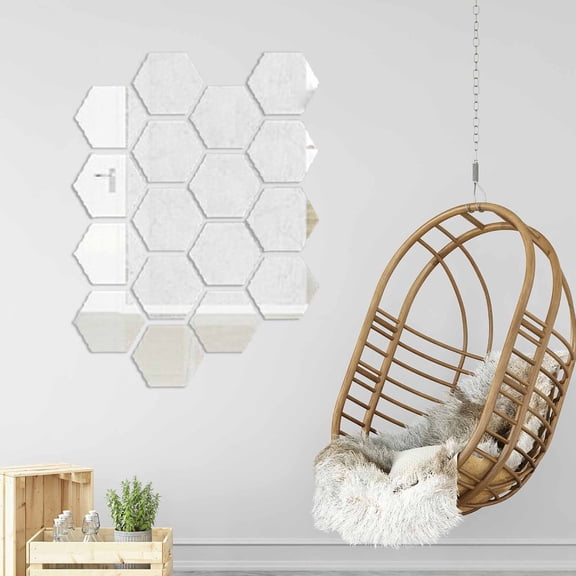 12 PCS Honeycomb Wall Decal Stickers Geometric Hexagons Vinyl Wall Stickers Home Decor