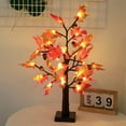 thumbnail image 1 of 24 Inch Lighted Thanksgiving Fall Maple Tree Decor, 24 LED Battery Operated Decorations Artificial Tree for Indoor Home Room Holiday Xmas Party, 1 of 8