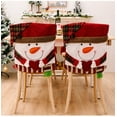 thumbnail image 1 of 2PCS Christmas Chair Covers 20.5 x 11 Inch Stretch Red Flannel Xmas Chair Back Covers Set of 2, Snowman Dining Chair Covers Slipcover for Holiday Decor, 1 of 5