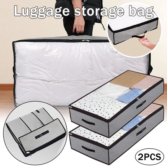 2x Handy Storage Bag Heavy Duty Under-bed Storage Box Quilt Storage, Toy Storage Organizer