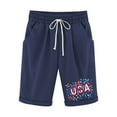 thumbnail image 1 of Clean Womens Summer Patriotic Shorts Independence Day Beach Shorts Lace-Up Elastic Waist Sweatpants Usa Alphabets Graphic Lounge Pants Retro Dressy Trouser Going Out Hiking Clothes, 1 of 3