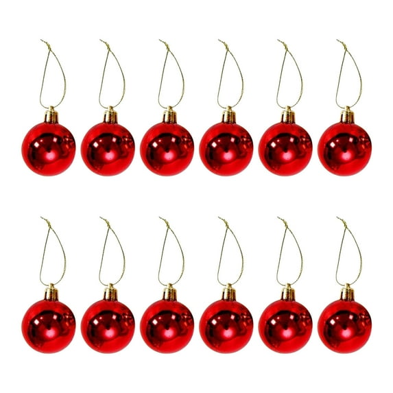 Savings Up to 30% off Christmas Decorations 12 Pcs Of Christmas Ball Ornaments Shatterproof Christmas Decorations Christmas Tree Wedding Party Decorations Ball, 3cm Christmas Gift,Red