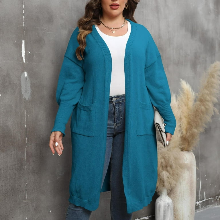 Plus size light blue cardigan hot sale